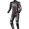Berik Monles Tuta in pelle da motociclista a due pezzi, nero/bianco/pink, 38