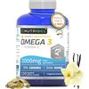 NUTRICEL Omega 3 2000mg ad Alta Concentrazione - Integratore con EPA 1000mg e DHA 500mg - Olio di Pesce Puro Non-OGM con Sapore Vaniglia - Per Memoria, Energia e Benessere - 120 Capsule di Qualità Premium