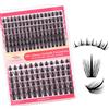 FADVAN Ciglia Finte Ciuffetti Manga Naturali Lash Clusters D Curl 8-16mm | Extension Ciglia Fai Da Te,Cluster Lashes Effetto Naturale,Lavoro, Scuola