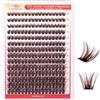 FADVAN Extension Ciglia Fai Da Te Marrone Lash Cluster 80D D Curl 8-16mm | Ciglia Finte Extension Fai Da Te,Cluster Lashes Effetto Naturale,Facili da Applicare
