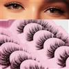 AKARABEAUTYLASHES Ciglia Finte Naturali 7 Paia Russian Volume Ciglia Strip Artificiale(Russian-R06)