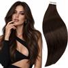 RUNATURE Extension Capelli Veri Biadesivo 70cm 20pcs 50g Marrone Scuro #2 | Extension Adesive Invisibile，Dritto,Lisci,Effetto Naturale