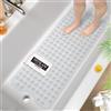 HITSLAM Tappetino Vasca Antiscivolo da Bagno, 101 x 40cm Extra Lungo Tappetino Doccia Antiscivolo Senza BPA, Resistente alla Muffa e Lavabile in Lavatrice Tappetino Bagno, Trasparente