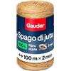 GAUDER Spago di juta naturale, filo da giardino & macramé (100 m x 2 mm) | Filo da giardino & reggiplante, spago per macramé & fai da te, corda per pacchi, decorazione naturale