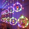 GlobaLink Luci Tenda Natale, 3M 100LEDs Tenda Luminosa con 10 Decorazioni Natalizie 8 Modalità Luci Natale Finestra con Timer Impermeabili IP65 Tenda di Luci per Interno Esterno Vetrina, Colorate