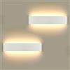 ChangM 2 Pezzi LED Lampada da Parete 16W Bianco Caldo, LED Moderne Applique, 3000K | 40cm Interni Lampada da Parete IlluminazioneSoggiorno Camera da Letto Scale Corridoio Camera da Letto