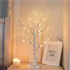 EAMBRITE - Albero luminoso per interni, 24 LED bianco caldo, albero di betulla, funzionamento a batteria, decorazione natalizia per casa, feste, compleanni, matrimoni, decorazione per interni, 60 cm