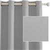 Ystyle Tende Oscuranti per Interni 2 Pezzi, 140x260 CM, Termiche Isolanti, Anti-Rumore, con Anelli, Tenda Moderna Per Camera da Letto e Soggiorno, Grigio Chiaro
