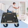 ECD Germany Carrello da Trasporto Mobili Elettrodomestici - 35 x 50 cm - Portata Carico max. 800 kg - Piattaforma Girevole Pedana con Ruote in Gomma Base Mobile Sposta Carichi Pesanti Trasloco Oggetti