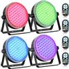 Oloaxolx 4 pezzi fari LED da 120 W, 60 Led Par, con telecomando, luci festa RGBW 4 in 1, effetto arcobaleno, 8CH/DMX512/strobo discoteca,luci palco per feste, matrimoni, bar, club, decorazione