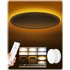 Tyreses Plafoniera LED Soffitto Dimmerabile 24W 2800LM 1.7CM Ultrasottile | Luce Notturna 1800K Pannello 3000K-6500K Lampada da Soffitto con Telecomando per Cameretta Bagno Cucina Soggiorno, Ø30CM 2 pz