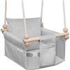 MAMOI Altalena per bambini con cintura di sicurezza, altezza regolabile 150-190 cm, altalena per casa, struttura stabile, seduta in velluto, montaggio facile, altalena da interno per bambini