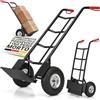 Juskys Carrello a mano Basic pieghevole - Carrello da trasporto con grandi ruote gonfiabili e telaio in acciaio massiccio - Carrello manuale per traslochi e casse di bevande