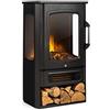 Klarstein Camino Elettrico, Caminetto Elettrico 2000 W, Camino Finto a Riscaldamento Elettrico a Basso Consumo, Fuoco Finto LED, Spazio per Legna, Termocamino, Termostato