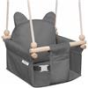 MAMOI Altalena per bambini con cintura di sicurezza, altezza regolabile 150-190 cm, altalena per casa, struttura stabile, seduta in velluto, montaggio facile, altalena da interno per bambini