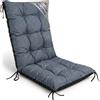 Amazinggirl Cuscino Sdraio da Esterno - 50x120 cm Cuscini per Sedie | Giardino Schienale Alto Poltrona Imbottitura Spessa 10 cm Lacci · Jeans Effetto lino