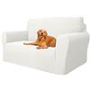 YSTELLAA Copridivano 2 Posti Con Braccioli, Bianco | Fodera per Divano Elasticizzato, Copridivani Universale, Sofa Cover Antiscivolo Lavabili, Antigraffio, Antimacchia