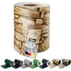 KARAT Strisce frangivista in PVC, per recinzioni da giardino o balcone, con 20 clip di fissaggio, adatte per tappetini singoli e doppie, 19 cm x 35 m, effetto pietra