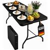 Floordirekt - Tavolo da giardino pieghevole in plastica 180 x 73 cm - Tavolo da buffet con maniglia per il trasporto - Tavolo pieghevole per giardino, terrazza e balcone - Tavolo da campeggio per 6