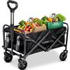 JUPPLIES Carrello da Spiaggia Pieghevole con Ruote Grandi Tutto Terreno in Acciaio e Tessuto Oxford 600D Impermeabile fino a 75kg | Carrello Portatutto Ideale per Mare, Campeggio, Giardino e Spesa