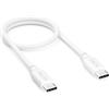 deleyCON 0,30m USB C PD3.0 (60W Ricarica Rapida) Corto per iPhone 16 15 Pro Max Samsung Galaxy S26 S25 S24 S23 S22 Pixel iPad Pro MacBook Air Tablet Switch PS5 - Bianco
