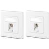 deleyCON 2x Presa di Rete CAT8 da Incasso con RJ45 Keystone - 40 Gbps, STP Schermata - Presa Dati per Cavo Patch, Cavi di Rete, Cavi Ethernet da Installazione, Gigabit LAN - Bianco