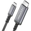 deleyCON 1,5m Cavo USB‑C a HDMI 4K UHD 60Hz (Alluminio, Intrecciato) - per Monitor/TV/Proiettore HDMI, Compatibile con Thunderbolt 3/4, iPhone 17/16/15, MacBook, iPad Pro/Air, Galaxy S25/S24