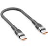 deleyCON 0,15m Cavo USB‑C Corto (100W Ricarica Rapida) PD 3.0 PPS - C a C - Cavo di Ricarica per iPhone 17/16/15 Pro Max/Air, Galaxy A16/A56/S25/S24/S23, Pixel, iPad Pro, MacBook, AirPods, Tablet