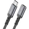 deleyCON 1m Prolunga USB-C 100W per Ricarica Rapida - Cavo PD 3.0 di Ricarica e Dati per iPhone 17 16 Pro Max Air Galaxy A16 A56 S25 S24 iPad MacBook Tablet Notebook
