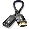 deleyCON 0,15m 8K Prolunga HDMI 2.1 per TV Stick - Estensione Corta per TV, Monitor, PS4, PS5, Xbox, Soundbar Dolby Atmos EARC HDR10+ 48Gbps - 8K@60Hz, 4K@120Hz/144Hz, 2K@240Hz