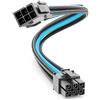 deleyCON 6 Pin PCI Express Scheda Grafica GPU Cavo di Alimentazione Cavo di Estensione 30 cm - 18 AWG PSU PC Computer Nylon Cavi di Corrente Spina a Presa - Nero Blu