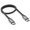 deleyCON 0,30m USB-C (USB 3.2 Gen2 10Gbit/s & 100W) Corto Ricarica 4K@60Hz per Caricatore iPhone 17 16 15 Pro Max Air AirPods Watch Galaxy S26 S25 S24 iPad MacBook Tablet Switch PS5 SSD