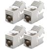 deleyCON 4x Modulo Keystone RJ45 Senza Utensili (10 Gbit/s, 500 MHz) LSA Completamente Schermato STP - Presa LAN per Cavi Patch Ethernet CAT8 CAT7 CAT6 CAT5, per Scatola a Muro e Patch Panel