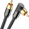 deleyCON 10m Cavo Subwoofer - Connettore Angolato - Cavo Coassiale Cinch RCA - per Subwoofer, Ricevitore AV, Amplificatore HiFi, Impianti HiFi, Soundbar, Altoparlanti Attivi - Nylon Nero