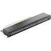 deleyCON CAT6 Patch Panel 24 Porte del Desktop 19 Pollici Montaggio Rack Assemblaggio del Server 24x RJ45 Schermato TIA568A TIA568B - Nero