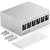 deleyCON Pannello patch a 6 porte 1U per moduli Keystone da 14,9 mm x 17 mm con connettore coassiale RJ45 BNC F, antenna RJ-11, RCA jack, USB, Toslink, PS2, HDMI - grigio