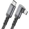 deleyCON 1,5m Cavo USB-C 240W Angolato 90° (Ricarica Rapida) USB-C a USB-C per iPhone 17 16 15 Galaxy A16 A56 S25 S24 S23 Pixel iPad MacBook AirPods Tablet CarPlay PS5