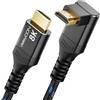 deleyCON Cavo HDMI 2.1 8K 4m Angolato (Angolo di 270°) per TV, Monitor, PS4, PS5, Soundbar Dolby Atmos e EARC, HDR10+ - Cavo Ultra High Speed 48 Gbps - 10K/8K@60Hz, 4K@120Hz/144Hz, 2K@240Hz