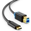 deleyCON 1m Cavo USB 3.0 Stampante Scanner USB-C a Tipo B - Nero | Cavo dati da 5 Gbit/s con connettore di tipo 3.1 per computer, stampanti e dischi rigidi esterni