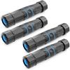 deleyCON 4 Pezzi Cavo Patch CAT 6 Accoppiatore Esterno RJ45 LAN Cavo di Rete DSL Connettore IP68 Impermeabile Antipolvere Cavo Ethernet Prolunga Esterno Giardino 2x Presa RJ45 Nero