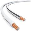 deleyCON 25m Cavo per Altoparlanti 2x 0,75mm² Alluminio Rivestito in Rame CCA Marcatura di Polarità 2x24x0,20mm Treccia BauPVO/CPR - Bianco