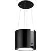 Klarstein Skyfall - Cappa a Isola, Controllo Manuale, 45 x 42 cm (ØxL), Sospesa, Ricircolo/Scarico, 3 Livelli, 413 m³/h, 200 W, Luce LED, Classe Energetica C, Nero