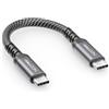 deleyCON 240W 20 Gbps USB-C 0,15m (USB 3.2 Gen 2x2) PD 3.1 Corto Ricarica Dati 4K@60Hz per Caricatore iPhone 17 16 Pro Max Air AirPods Galaxy A16 A56 S26 S25 iPad MacBook Tablet Switch