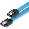 deleyCON 30cm Cavo SATA 3 Nylon 6 Gbit/s Dati SATA III Connessione Serial ATA Collegamento per Mainboard & Disco HDD SSD 2 Connettori S-ATA l Dritti Blu