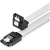 deleyCON 30cm Cavo SATA 3 Nylon 6 Gbit/s Dati SATA III Connessione Serial ATA Collegamento per Mainboard & Disco HDD SSD 1 Connettore S-ATA l 90° Angolato Bianco