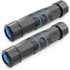deleyCON 2 Pezzi Cavo Patch CAT 6 Accoppiatore Esterno RJ45 LAN Cavo di Rete DSL Connettore IP68 Impermeabile Antipolvere Cavo Ethernet Prolunga Esterno Giardino 2x Presa RJ45 Nero
