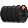 ELEGOO PLA Matte Filamento Nero 4KG 1,75 mm | Bobina 1kg, Per la maggior parte delle Stampanti 3D FDM