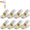 deleyCON 8x Connettore RJ45 CAT 6a Angolato 90° Senza Utensili, Schermato, 10 Gbit/s - per Cavi di Posa Rigidi (Roh), Ethernet LAN/DSL/Patch