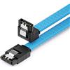 deleyCON 60cm Cavo SATA 3 Nylon 6 Gbit/s Dati SATA III Connessione Serial ATA Collegamento per Mainboard & Disco HDD SSD 1 Connettore S-ATA l 90° Angolato Blu
