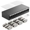 deleyCON Patch Panel 12 Porte Set Sezionatore 1RU + 12 Moduli Keystone Jack RJ45 STP CAT6a Compatibile con Cavo di Installazione CAT5 CAT6 CAT6a CAT7 Cavo di Rete Ethernet LAN DSL - Nero